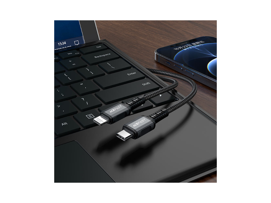 ACEFAST C1-01 USB-C to Lightning Charging Data Cable, 1.2m, 3A ACEFAST C1-01 USB-C to Lightning Charging Data Cable, 1.2m, 3A